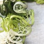 Green knit scarf winter acc..