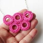 Pink circle necklace