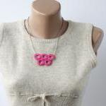 Pink circle necklace