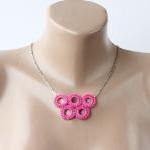 Pink circle necklace