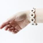 Black white crochet bracele..