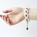 Black white crochet bracele..