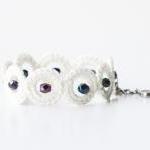 Black white crochet bracele..