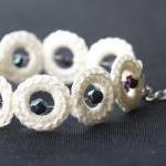 Black white crochet bracele..