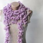 Light Purple Crochet Scarf