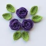 Purple Crochet Roses