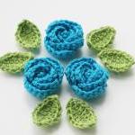 Turquoise crochet roses