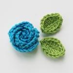 Turquoise crochet roses