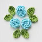 Light Blue Crochet Roses