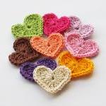 Rainbow crochet hearts