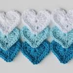 Heart appliques blue white