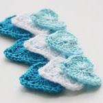 Heart appliques blue white