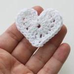 Heart appliques blue white