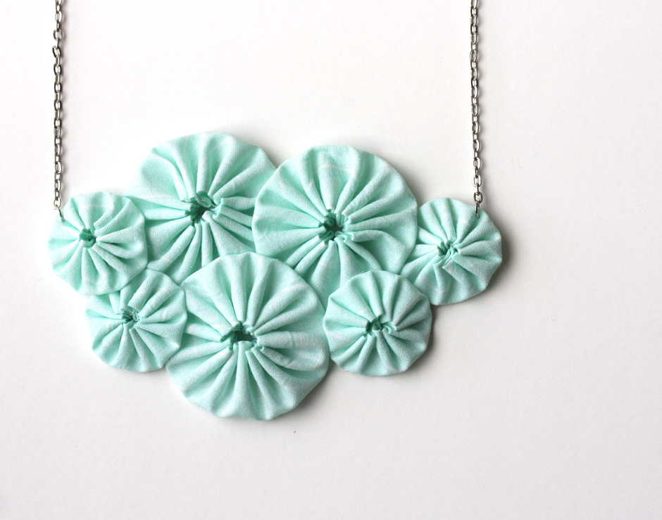 Mint green yoyo necklace