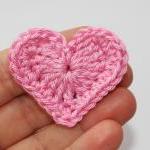 Pink crochet hearts appliqu..