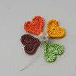 Crochet heart appliques in ..