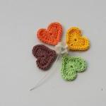 Crochet heart appliques in ..