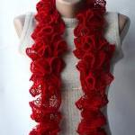 Red knit scarf Scarlet dark..