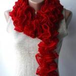 Red knit scarf Scarlet dark..